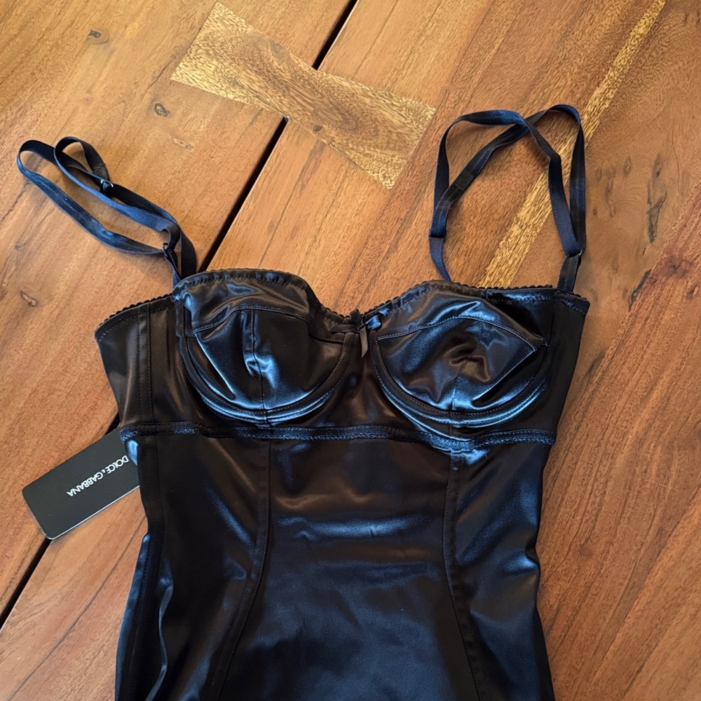NWT Dolce & Gabbana black silky bodysuit - Picture 2 of 9